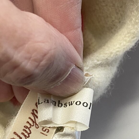 ISLE OF SKYE Women Lambs Wool Embroidered Sweater Sz M Ivory Crew Neck 8A-9 - Picture 10 of 12